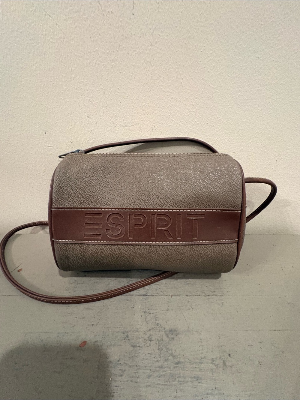 VTG Esprit 1980s Brown Barrel Crossbody  Bag